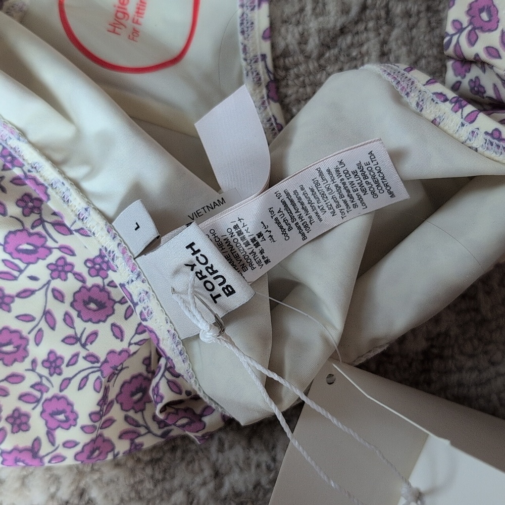 Tory Burch Purple Floral One Piece Swimsuit - Picture 9 of 11